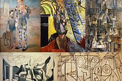 MOMA 40-1 Pablo Picasso Two Acrobats with a Dog, Vase of Flowers, Ma Jolie, The Charnel House, The Kitchen